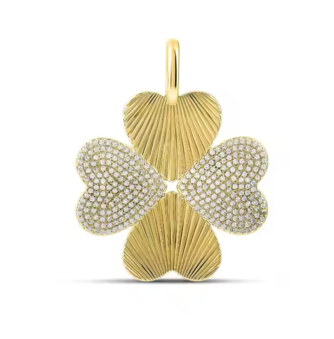 Gold Clover Heart Pendant