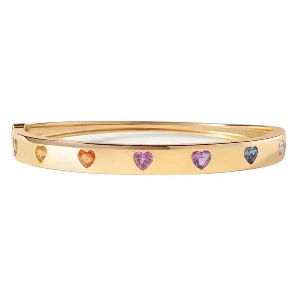 Multicolor Heart Gold Bracelet